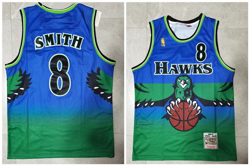Hawks 8 Steve Smith Green 1996-97 Hardwood Classics Jersey