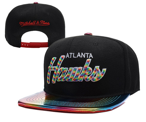 Hawks Team Logo Black Colorful Mitchell & Ness Adjustable Hat YD