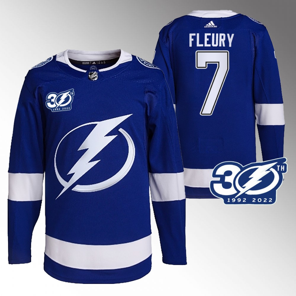 Haydn Fleury Tampa Bay Lightning Blue 30th Season Authentic Home Jersey