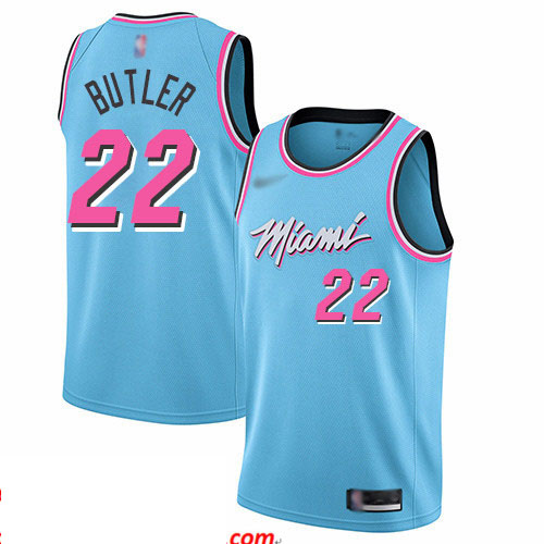 Heat #22 Jimmy Butler Blue Basketball Swingman City Edition 2019 20 Jersey