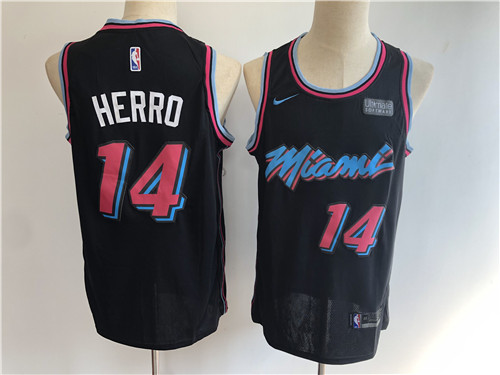 Heat 14 Tyler Herro Black City Edition Nike Swingman Jersey