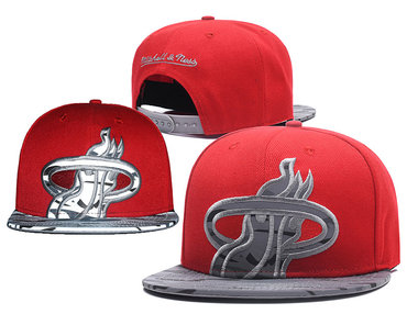 Heat Team Logo Red Reflective Mitchell & Ness Adjustable Hat GS