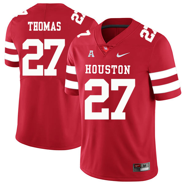 Henry Thomas Houston Cougars Men's Jersey - #27 NCAA Red Stitched Authentic