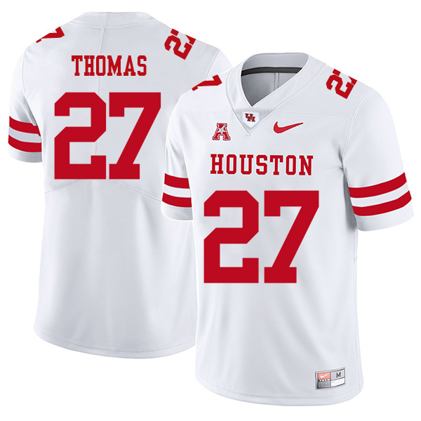 Henry Thomas Houston Cougars Men's Jersey - #27 NCAA White Stitched Authentic