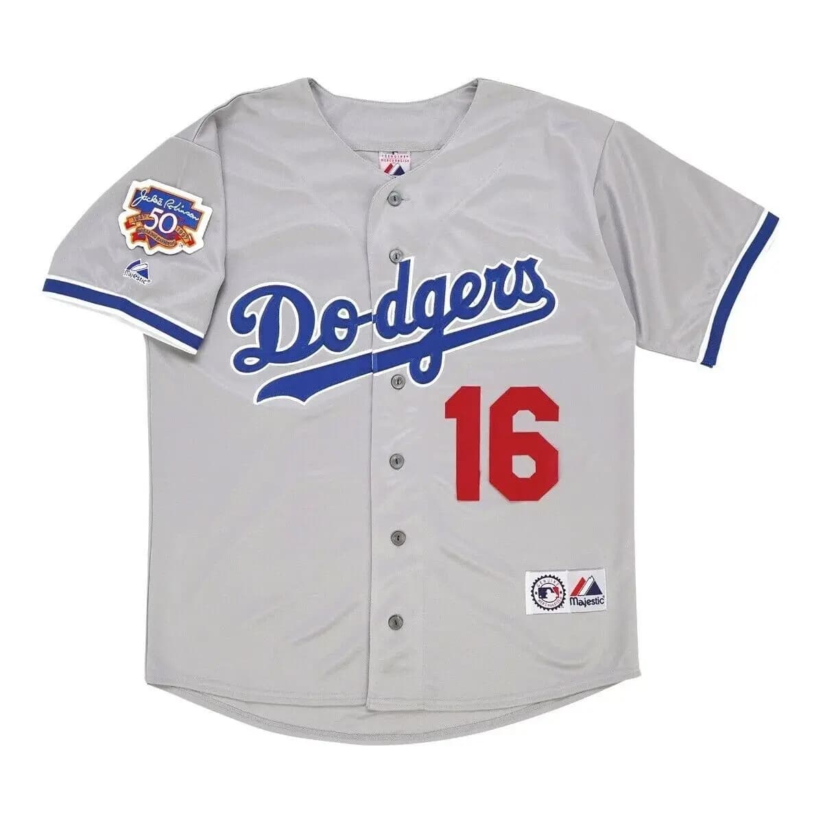 Hideo Nomo 1997 Los Angeles Dodgers Road Jersey w Jackie 50th Patch