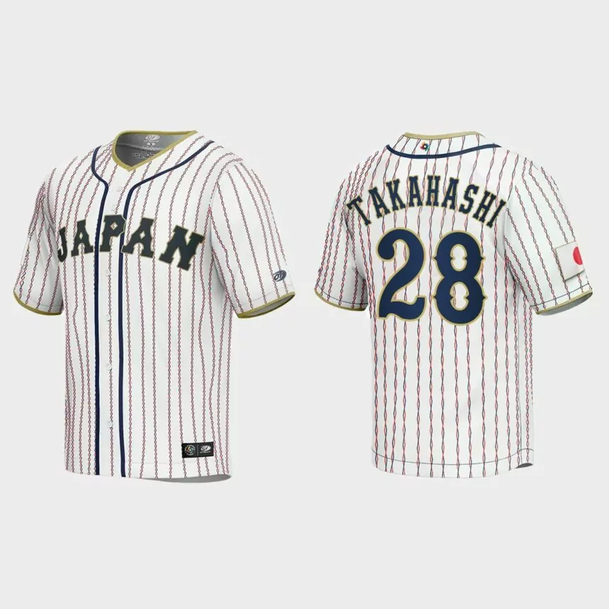 Hiroto Takahashi Japan Baseball 2023 World Baseball Classic Jersey – White