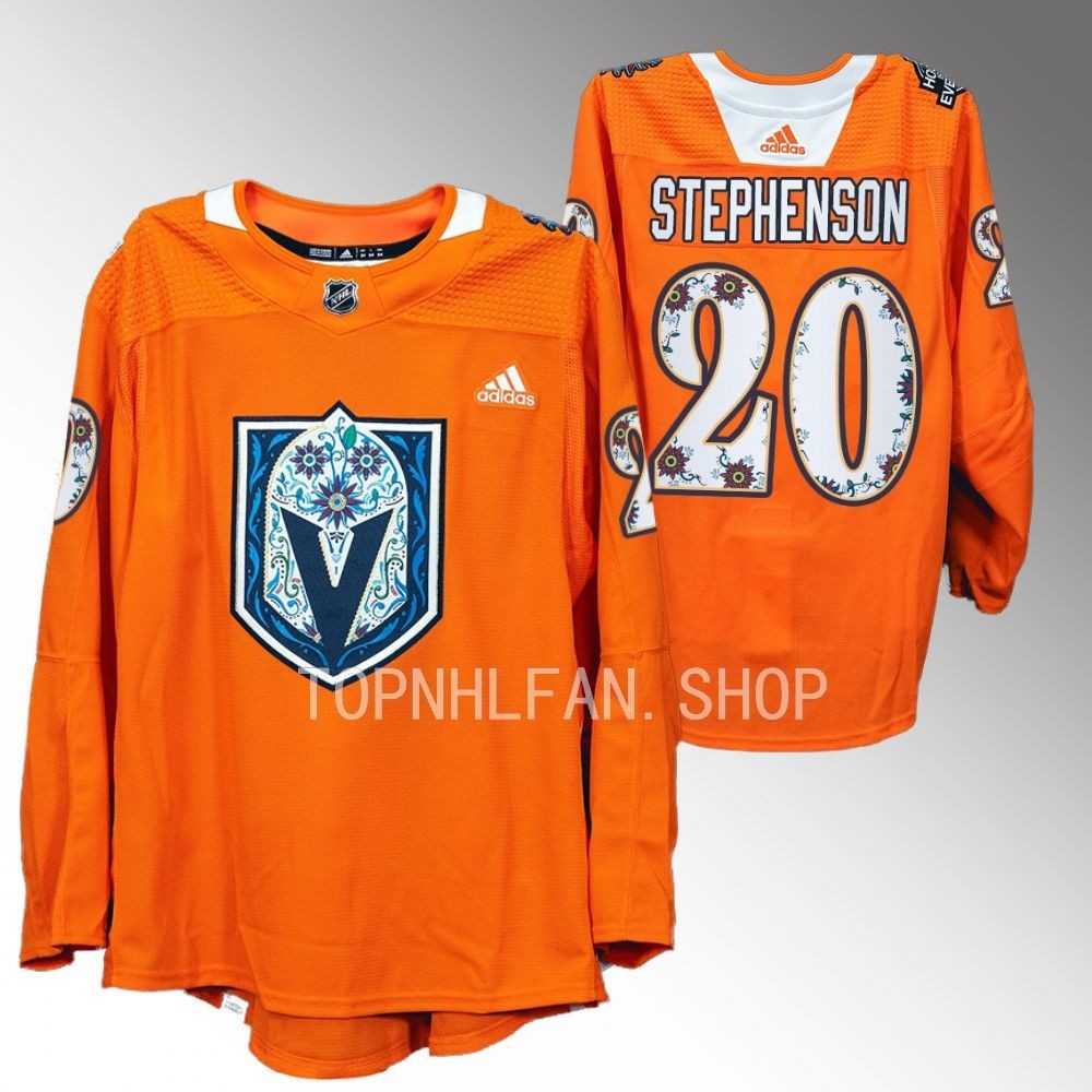 Hispanic Heritage Night Vegas Golden Knights Chandler Stephenson 2022 Orange Warmups Jersey men's