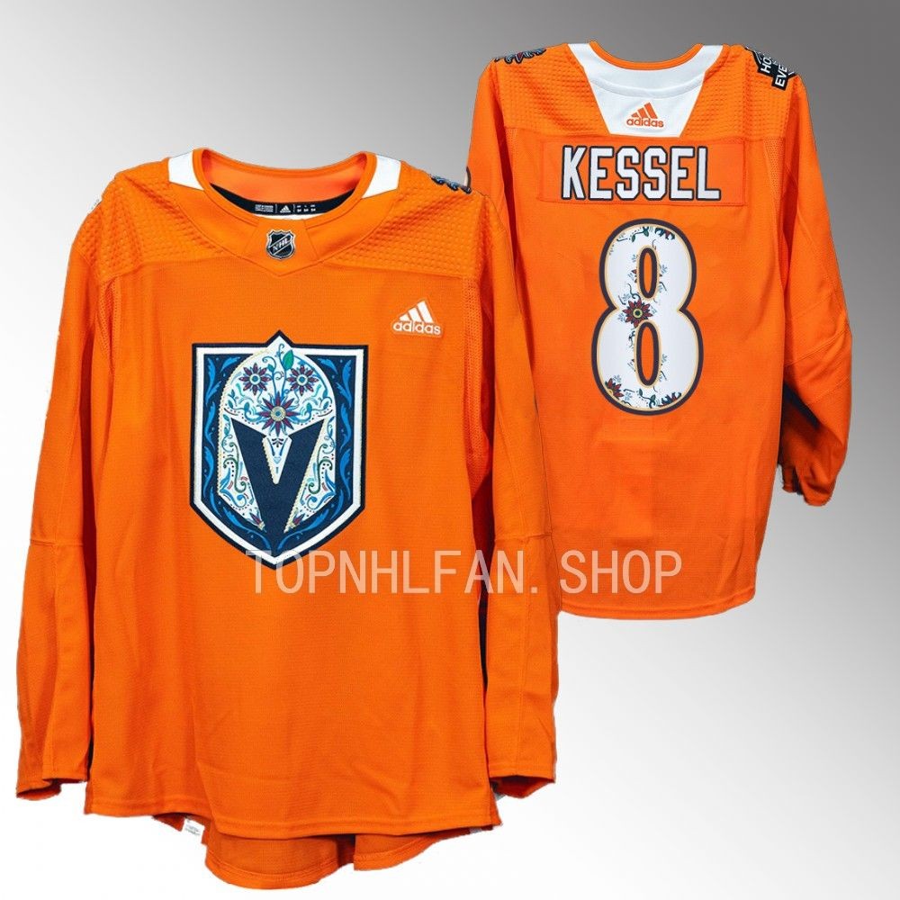 Hispanic Heritage Night Vegas Golden Knights Phil Kessel 2022 Orange Warmups Jersey men's