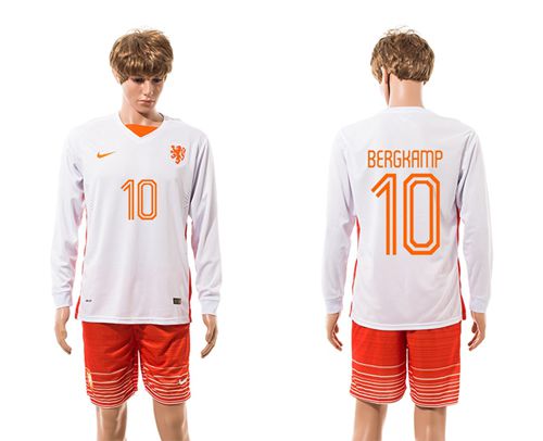 Holland #10 Bergkamp Away Long Sleeves Soccer Country Jersey