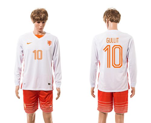 Holland #10 Gullit Away Long Sleeves Soccer Country Jersey