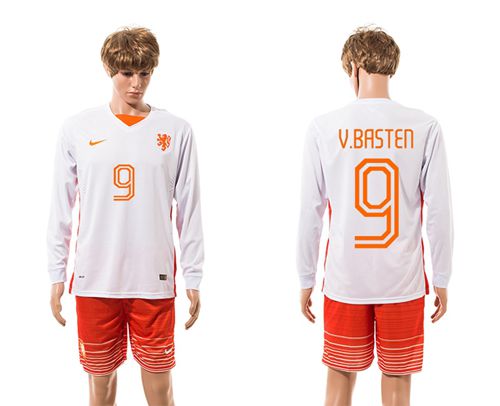 Holland #9 V.Basten Away Long Sleeves Soccer Country Jersey