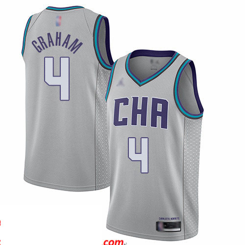 Hornets #4 Devonte Graham Gray Basketball Jordan Swingman City Edition 2019 20 Jersey
