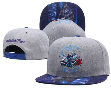 Hornets Team Logo Gray Adjustable Hat LH