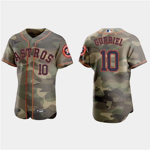 Houston Astros #10 Yuli Gurriel Men's Nike 2021 Armed Forces Day Authentic MLB Jersey -Camo