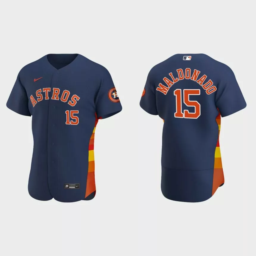 Houston Astros #15 Martin Maldonado 2020 Alternate Authentic Jersey – Navy