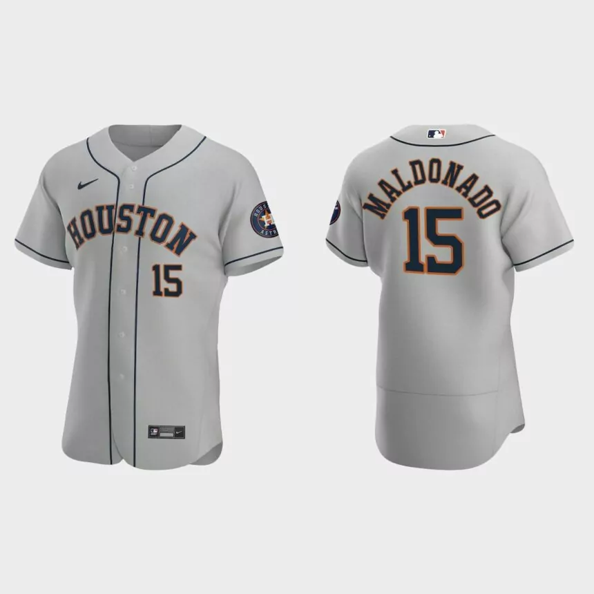 Houston Astros #15 Martin Maldonado 2020 Road Authentic Jersey – Gray
