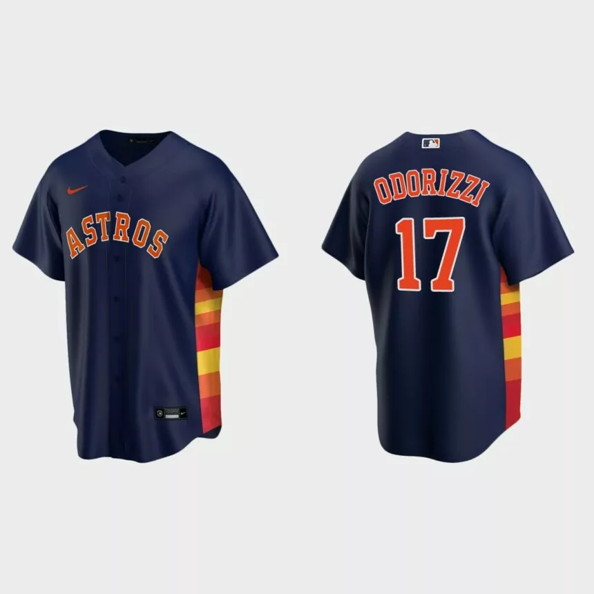 Houston Astros #17 Jake Odorizzi Replica Alternate Jersey – Navy