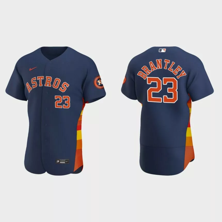 Houston Astros #23 Michael Brantley 2020 Alternate Authentic Jersey – Navy
