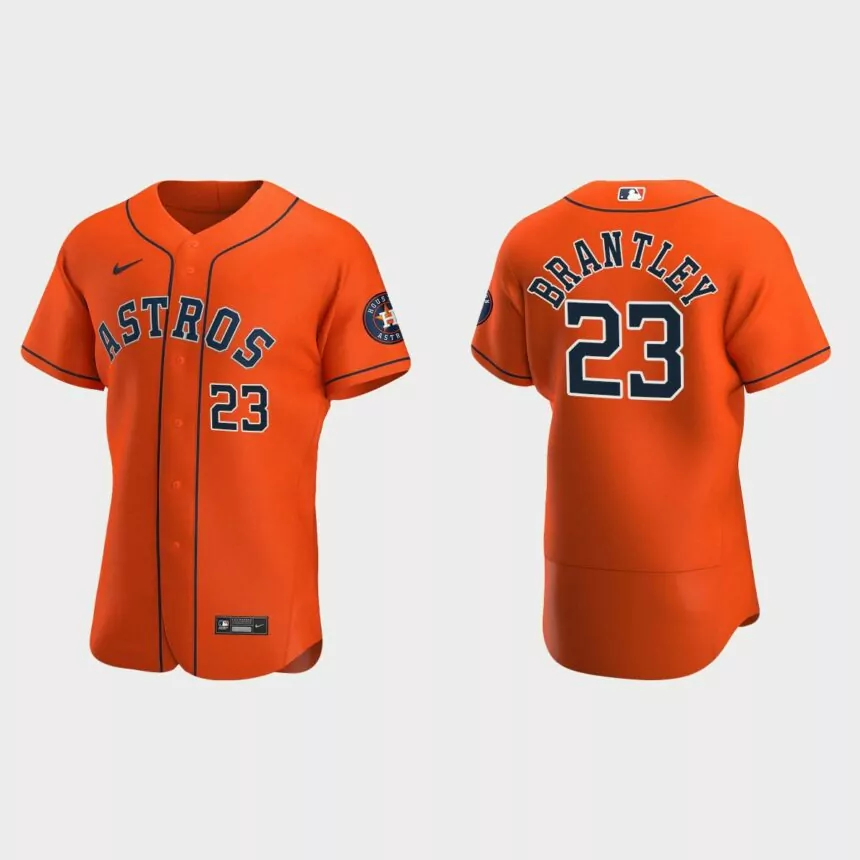Houston Astros #23 Michael Brantley 2020 Alternate Authentic Jersey – Orange