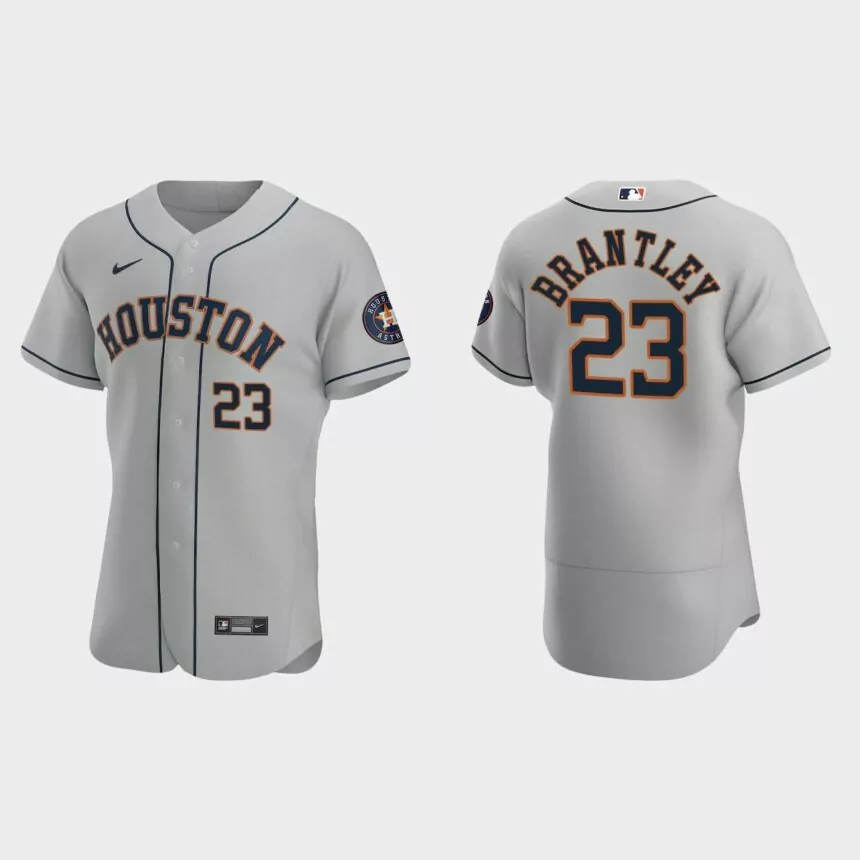 Houston Astros #23 Michael Brantley 2020 Road Authentic Jersey – Gray