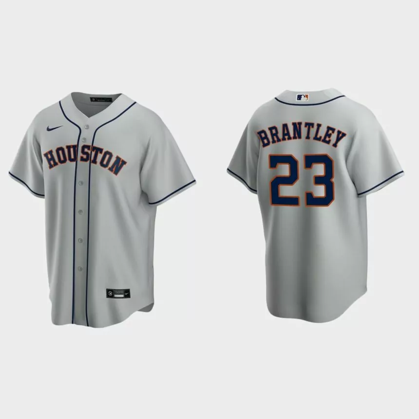 Houston Astros #23 Michael Brantley Replica Road Jersey – Gray