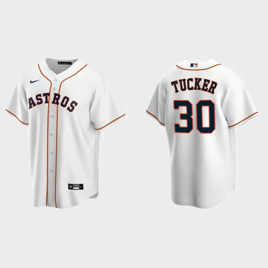 Houston Astros #30 Kyle Tucker Replica Home Jersey – White