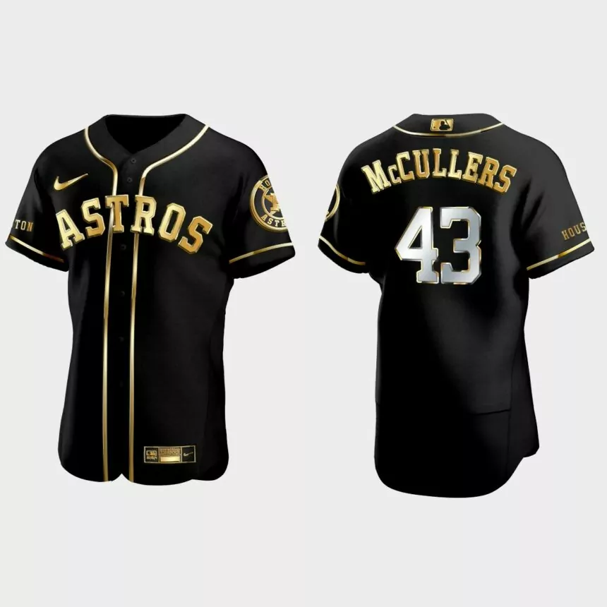 Houston Astros #43 Lance McCullers Golden Edition Authentic Jersey – Black