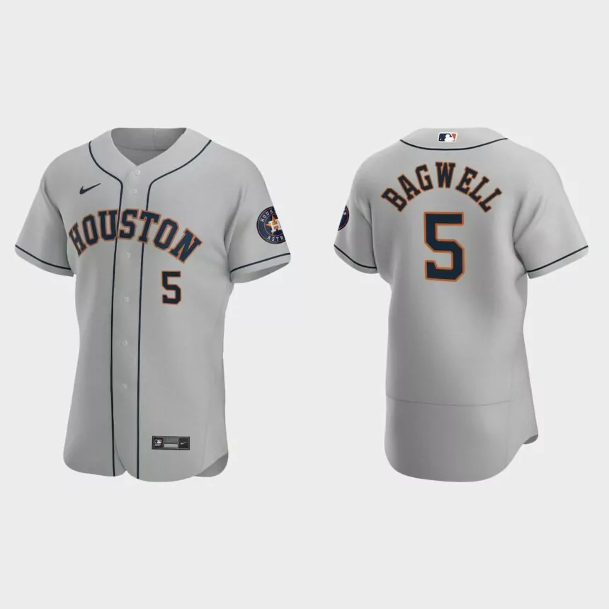 Houston Astros #5 Jeff Bagwell 2020 Road Authentic Jersey – Gray