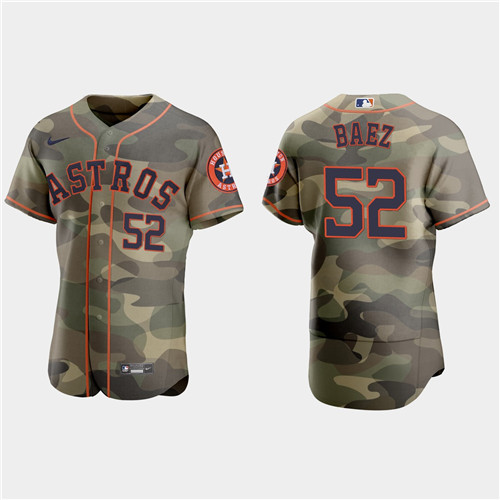 Houston Astros #52 Pedro Baez Men's Nike 2021 Armed Forces Day Authentic MLB Jersey -Camo