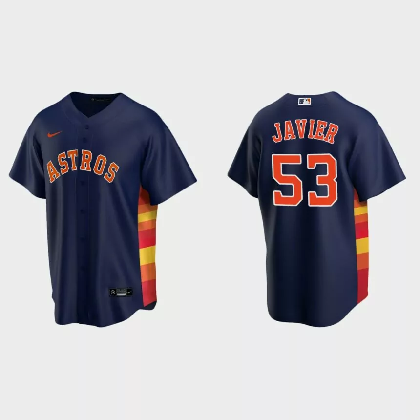 Houston Astros #53 Cristian Javier Replica Alternate Jersey – Navy