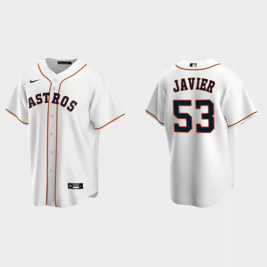 Houston Astros #53 Cristian Javier Replica Home Jersey – White