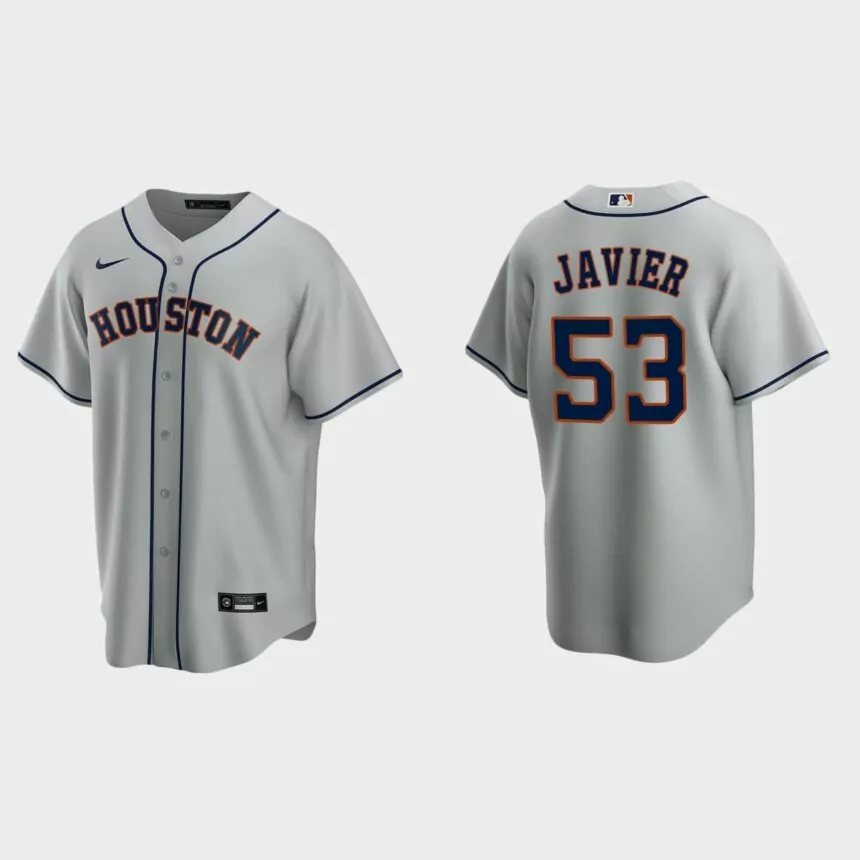 Houston Astros #53 Cristian Javier Replica Road Jersey – Gray
