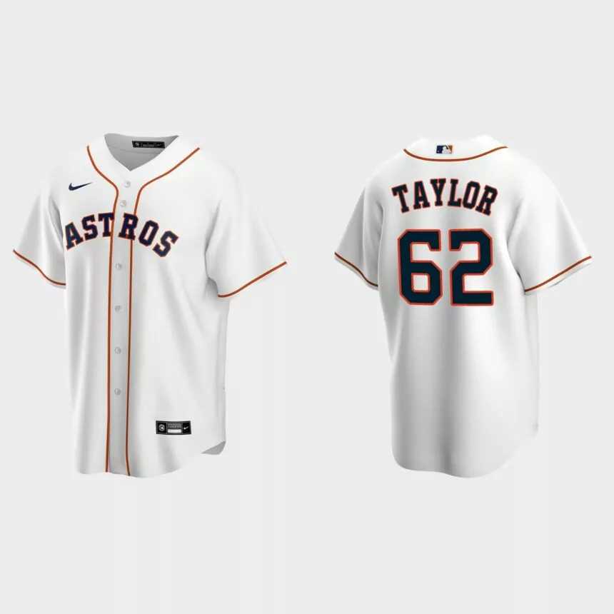 Houston Astros #62 Blake Taylor Replica Home Jersey – White
