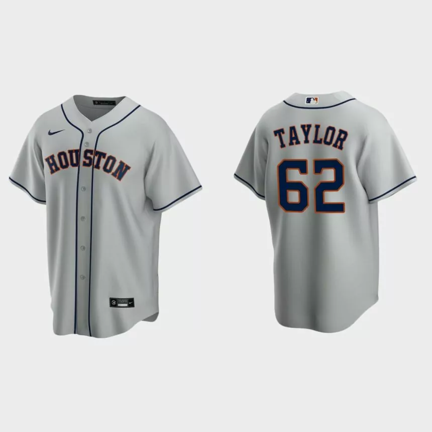 Houston Astros #62 Blake Taylor Replica Road Jersey – Gray
