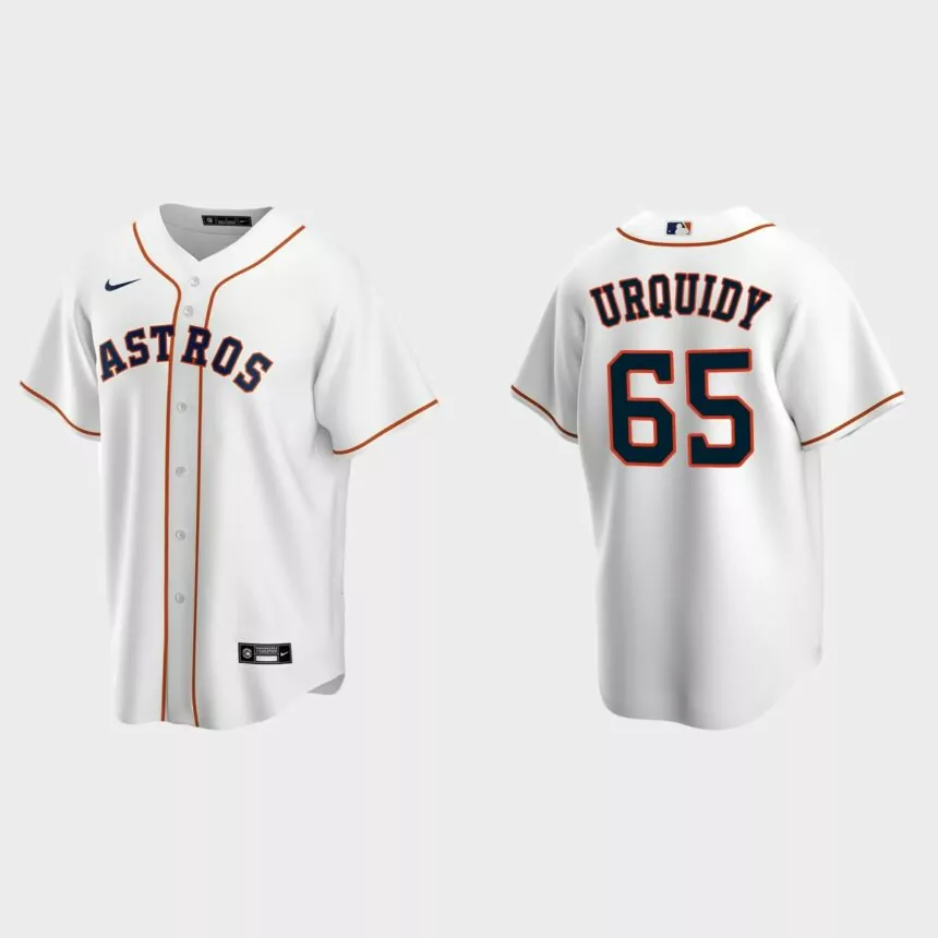 Houston Astros #65 Jose Urquidy Replica Home Jersey – White
