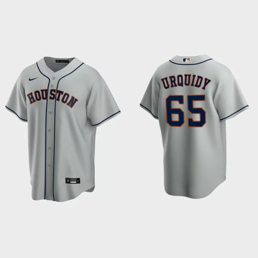 Houston Astros #65 Jose Urquidy Replica Road Jersey – Gray