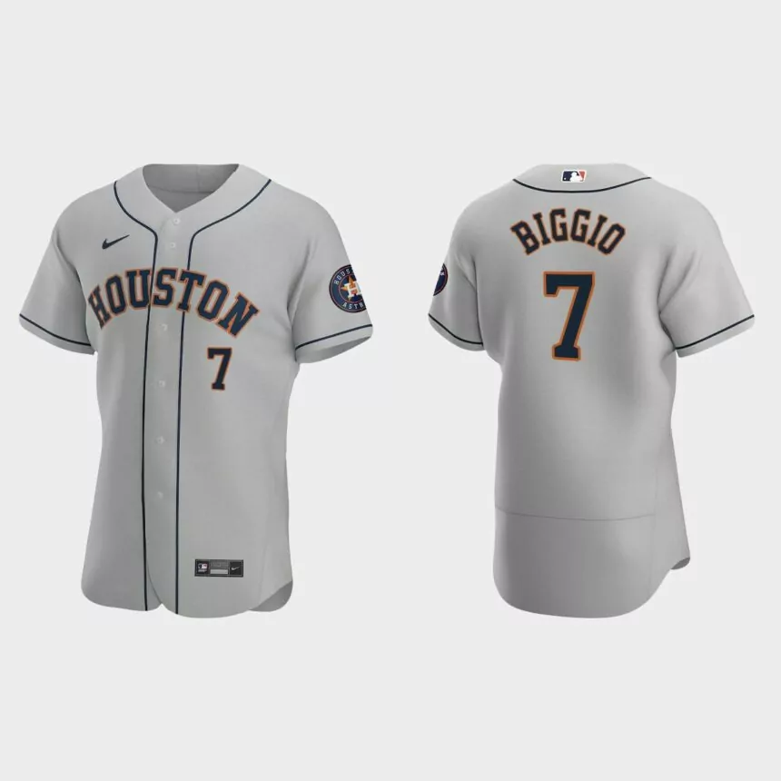 Houston Astros #7 Craig Biggio 2020 Road Authentic Jersey – Gray