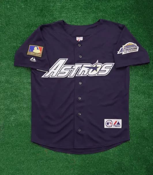 Houston Astros 1994 Alternate Navy Blue Throwback Men's Jersey