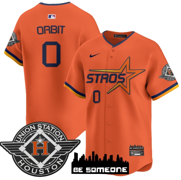 Houston Astros 2025 City Connect Vapor Premier Limited Jersey - All Stitched Orange #0 Orbit