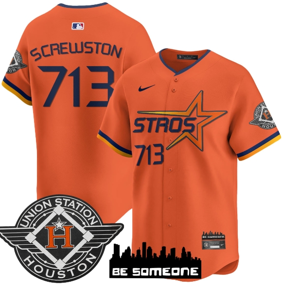 Houston Astros 2025 City Connect Vapor Premier Limited Jersey - All Stitched Orange  Screwston 713