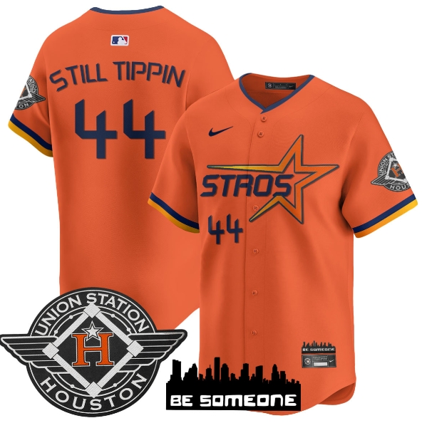 Houston Astros 2025 City Connect Vapor Premier Limited Jersey - All Stitched Orange  Still Tippin - 44