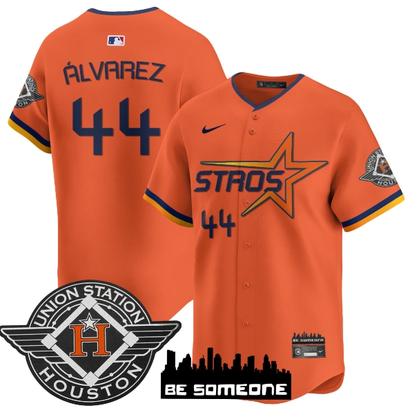 Houston Astros 2025 City Connect Vapor Premier Limited Jersey - All Stitched Orange  Yordan álvarez - 44