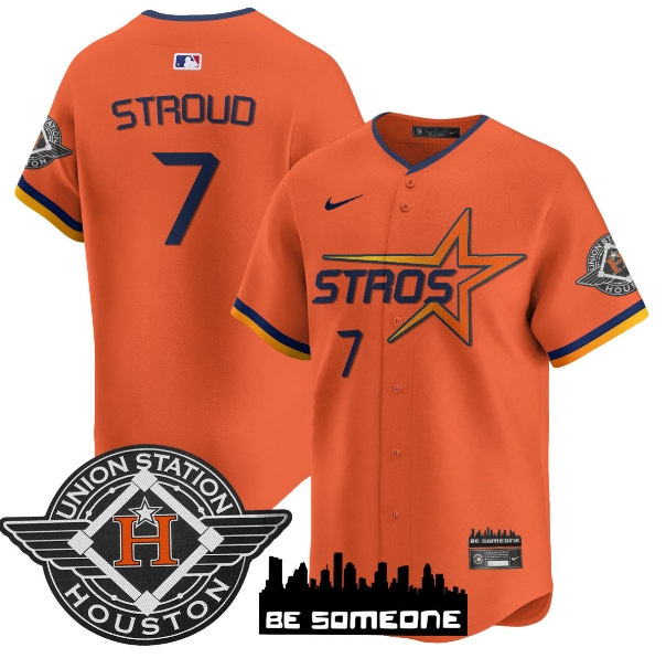Houston Astros 2025 City Connect Vapor Premier Limited Jersey - All Stitched Orange CJ Stroud - 7