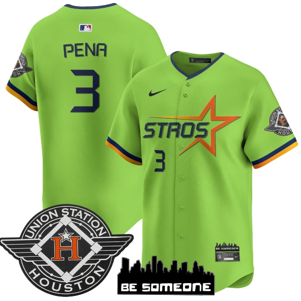 Houston Astros 2025 City Connect Vapor Premier Limited Jersey - All Stitched green Jeremy Pena - 3