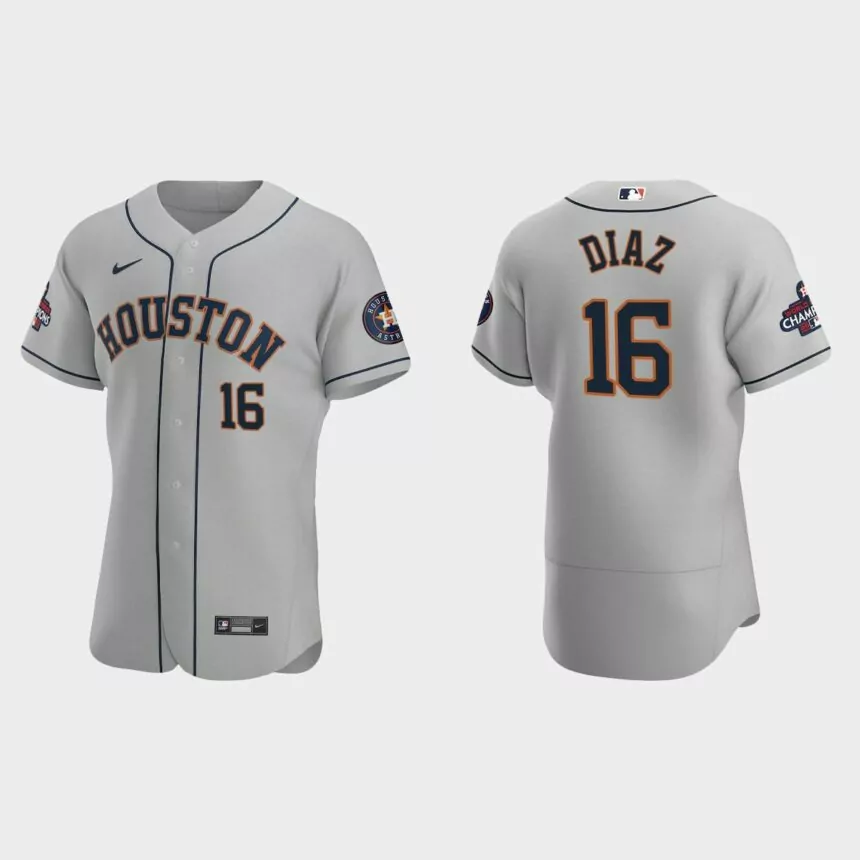 Houston Astros Aledmys Diaz 2022 World Series Champions Gray Authentic Jersey
