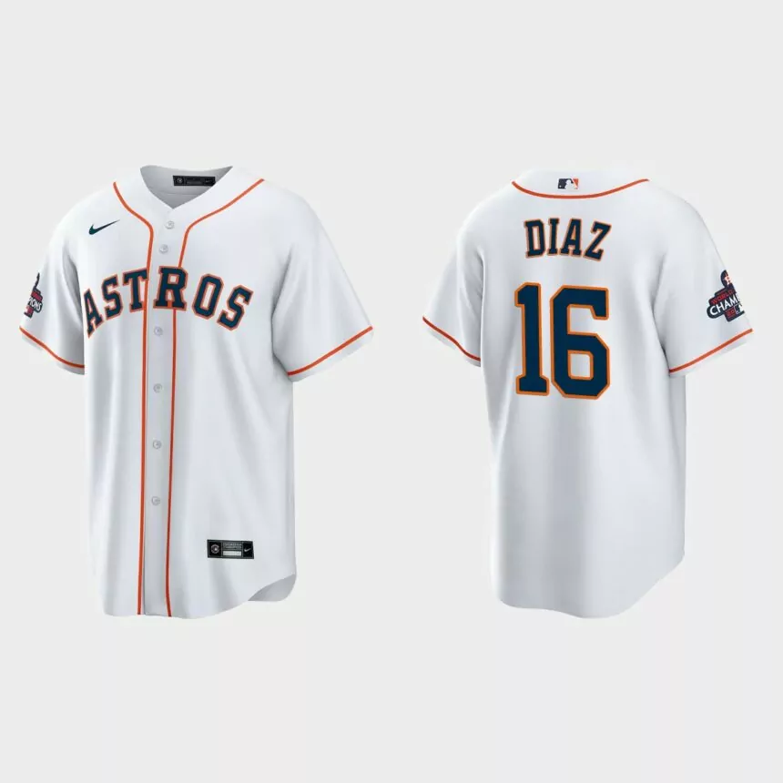 Houston Astros Aledmys Diaz 2022 World Series Champions White Replica Jersey