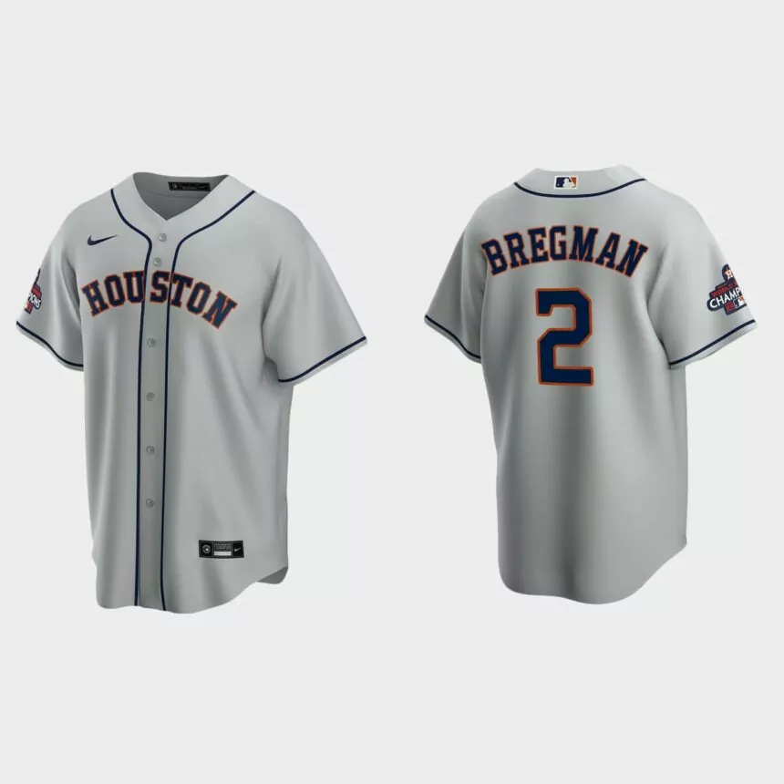 Houston Astros Alex Bregman 2022 World Series Champions Gray Replica Jersey