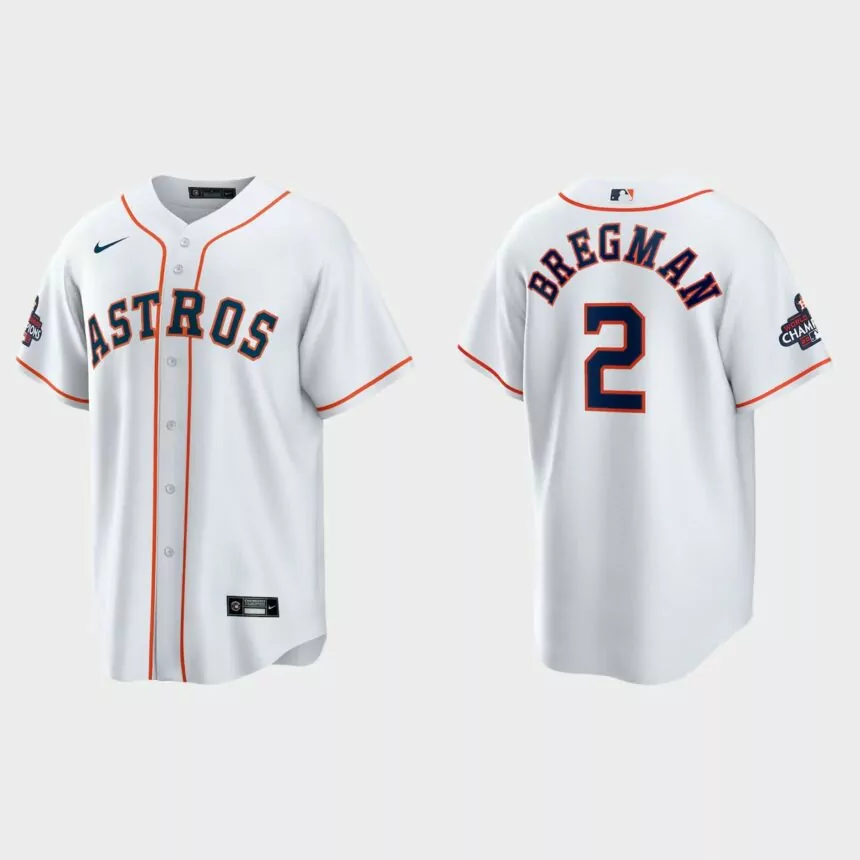 Houston Astros Alex Bregman 2022 World Series Champions White Home Replica Jersey