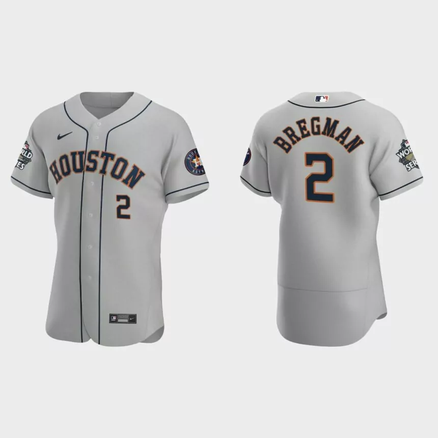 Houston Astros Alex Bregman 2022 World Series Gray Authentic Jersey