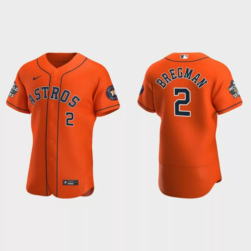 Houston Astros Alex Bregman 2022 World Series Orange Authentic Jersey